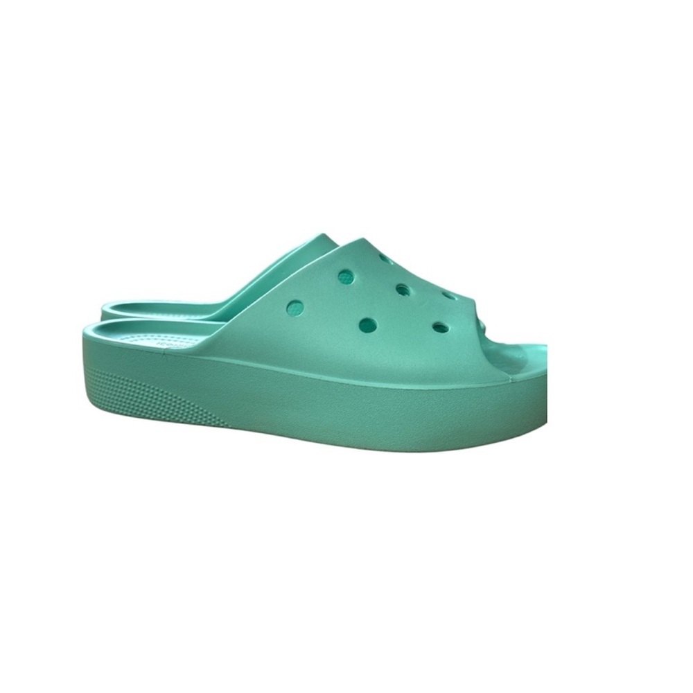 Crocs Women's Classic Platform Slides Slip On Sandals Mint Green Size 6